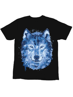 Koszulka Koszulka Dziecięca Wilk Watercolor Czarna - Śmieszne T-Shirty z Nadrukami ?