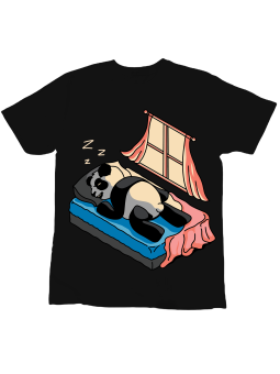 Koszulka Koszulka Dziecięca Śpiąca Panda Czarna - Śmieszne T-Shirty z Nadrukami ?