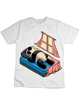 Koszulka Koszulka Dziecięca Śpiąca Panda Biała - Śmieszne T-Shirty z Nadrukami ?