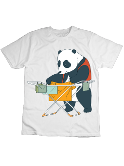 Koszulka Koszulka Dziecięca Szczęśliwa Panda Biała - Śmieszne T-Shirty z Nadrukami ?