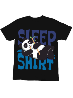 Koszulka Koszulka Dziecięca Sleep Shirt Panda Czarna - Śmieszne T-Shirty z Nadrukami ?