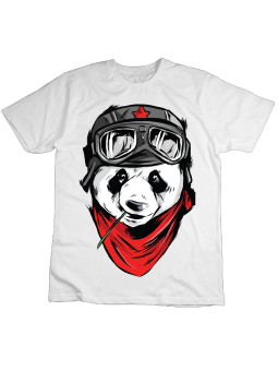 Koszulka Koszulka Dziecięca Panda Pilot Biała - Śmieszne T-Shirty z Nadrukami ?