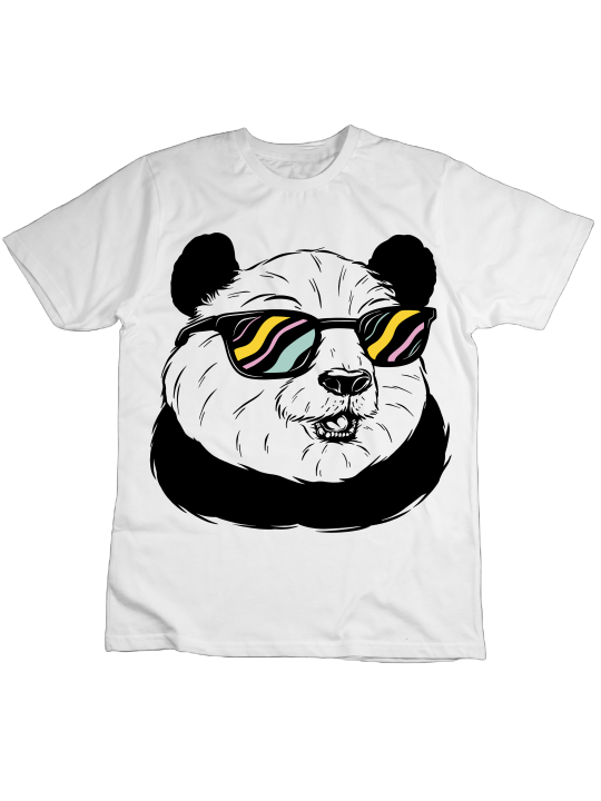 Koszulka Koszulka Dziecięca Panda w Okularach Biała - Śmieszne T-Shirty z Nadrukami ?