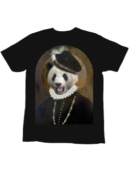 Koszulka Koszulka Dziecięca Panda Lord Czarna - Śmieszne T-Shirty z Nadrukami ?