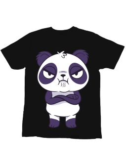 Koszulka Koszulka Dziecięca Panda Foch Czarna - Śmieszne T-Shirty z Nadrukami ?