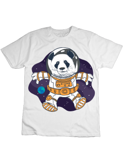 Koszulka Koszulka Dziecięca Panda Kosmonauta Biała - Śmieszne T-Shirty z Nadrukami ?