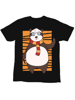 Koszulka Koszulka Dziecięca Panda Potter Czarna - Śmieszne T-Shirty z Nadrukami ?