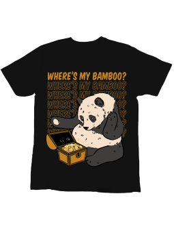 Koszulka Koszulka Dziecięca Panda Bamboo Czarna - Śmieszne T-Shirty z Nadrukami ?