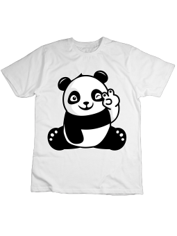Koszulka Koszulka Dziecięca Hi Panda Fan Biała - Śmieszne T-Shirty z Nadrukami ?
