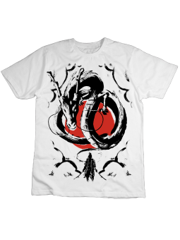 Koszulka Koszulka Dziecięca Smok i Samuraj Biała - Śmieszne T-Shirty z Nadrukami ?