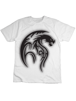 Koszulka Koszulka Dziecięca Smok Tribal Biała - Śmieszne T-Shirty z Nadrukami ?