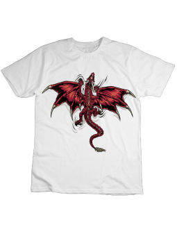 Koszulka Koszulka Dziecięca Wspinający Się Smok Biała - Śmieszne T-Shirty z Nadrukami ?