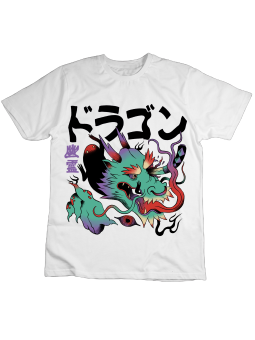 Koszulka Koszulka Dziecięca Orientalny Smok Biała - Śmieszne T-Shirty z Nadrukami ?