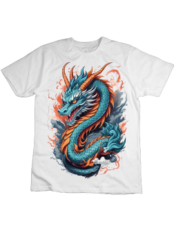 Koszulka Koszulka Dziecięca Smok z Rogami Biała - Śmieszne T-Shirty z Nadrukami ?