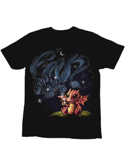Koszulka Koszulka Dziecięca Smok z Kawą Czarna - Śmieszne T-Shirty z Nadrukami ?