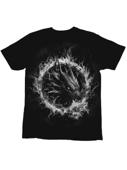 Koszulka Koszulka Dziecięca Smok w Kręgu Ognia Czarna - Śmieszne T-Shirty z Nadrukami ?