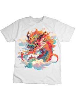 Koszulka Koszulka Dziecięca Malowany Smok Biała - Śmieszne T-Shirty z Nadrukami ?