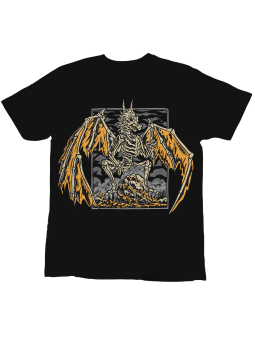 Koszulka Koszulka Dziecięca Smok Szkielet Czarna - Śmieszne T-Shirty z Nadrukami ?