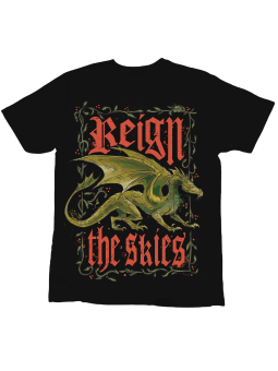 Koszulka Koszulka Dziecięca Smok Reign Skies Czarna - Śmieszne T-Shirty z Nadrukami ?