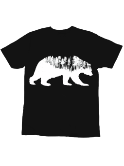 Koszulka Koszulka Dziecięca Niedźwiedź Las Czarna - Śmieszne T-Shirty z Nadrukami ?