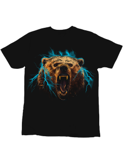 Koszulka Koszulka Dziecięca Niedźwiedź Bolt Czarna - Śmieszne T-Shirty z Nadrukami ?
