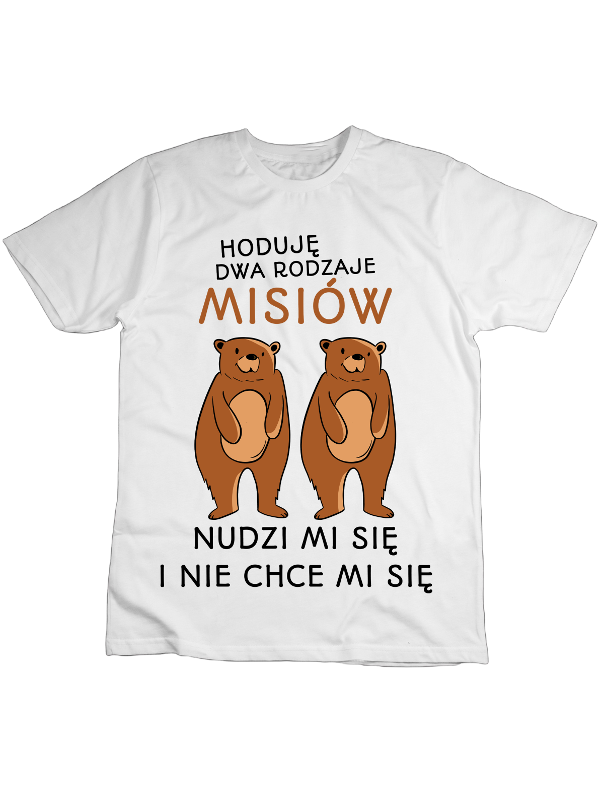Koszulka Koszulka Dziecięca Dwa Rodzaje Misiów Biała - Śmieszne T-Shirty z Nadrukami ?
