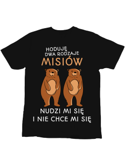 Koszulka Koszulka Dziecięca Dwa Rodzaje Misiów Czarna - Śmieszne T-Shirty z Nadrukami ?