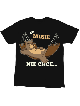 Koszulka Koszulka Dziecięca Co Misie Nie Chce Czarna - Śmieszne T-Shirty z Nadrukami ?