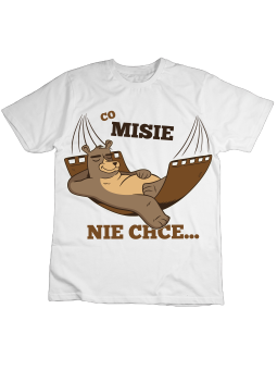 Koszulka Koszulka Dziecięca Co Misie Nie Chce Biała - Śmieszne T-Shirty z Nadrukami ?