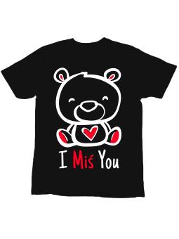 Koszulka Koszulka Dziecięca I Miś You Czarna - Śmieszne T-Shirty z Nadrukami ?