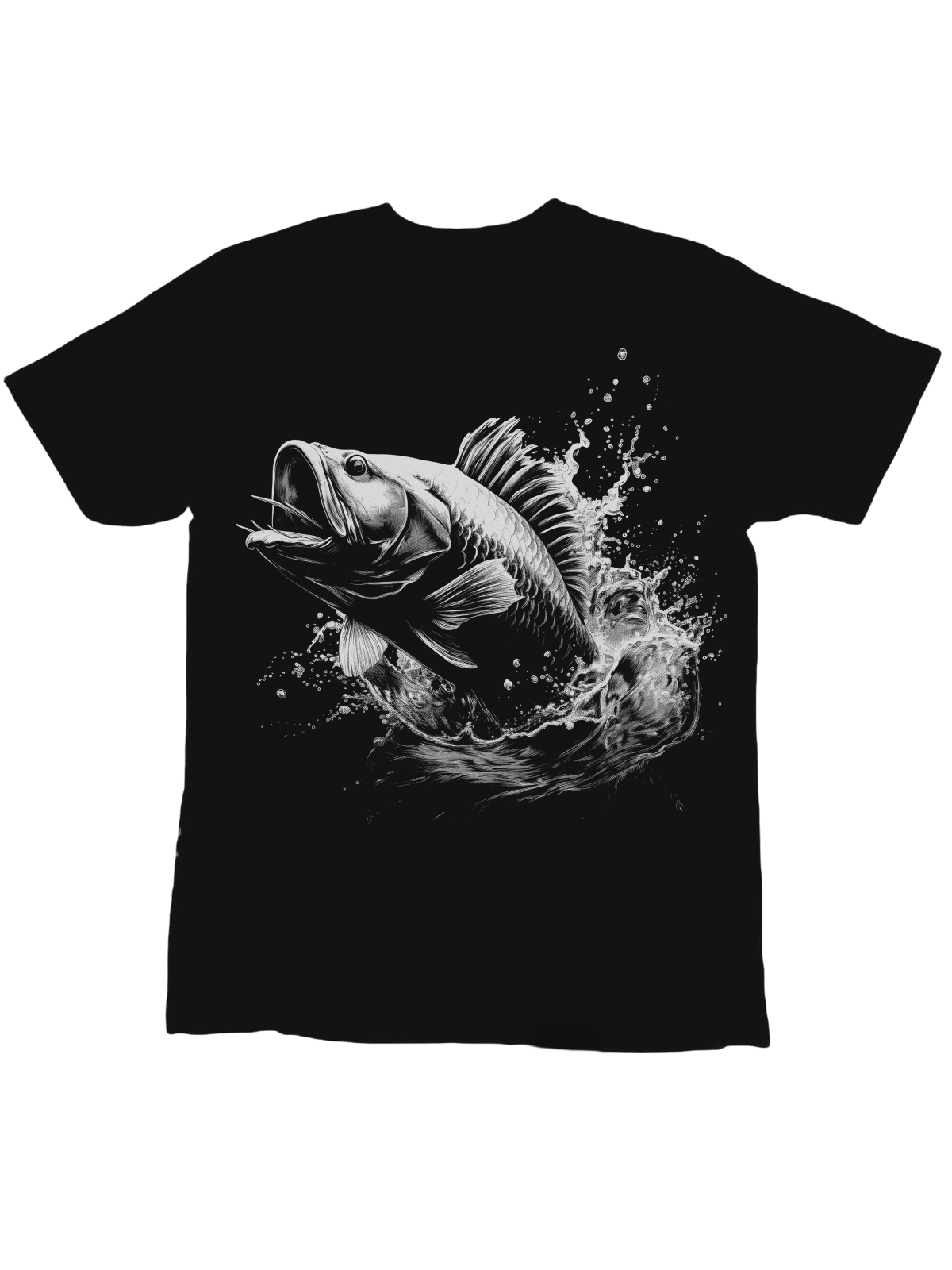 Koszulka Koszulka Dziecięca Realistyczny Okoń Czarna - Śmieszne T-Shirty z Nadrukami ?