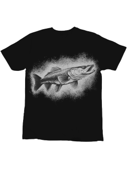 Koszulka Koszulka Dziecięca Szczupak Monochrom Czarna - Śmieszne T-Shirty z Nadrukami ?