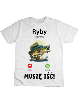 Koszulka Koszulka Dziecięca Ryby Dzwonią Biała - Śmieszne T-Shirty z Nadrukami ?