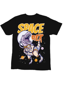 Koszulka Koszulka Dziecięca Space Rex Czarna - Śmieszne T-Shirty z Nadrukami ?