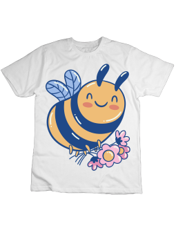 Koszulka Koszulka Dziecięca Słodka Pszczółka Biała - Śmieszne T-Shirty z Nadrukami ?