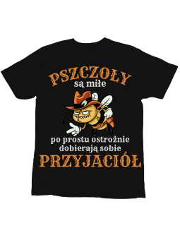 Koszulka Koszulka Dziecięca Pszczoły Są Miłe Czarna - Śmieszne T-Shirty z Nadrukami ?