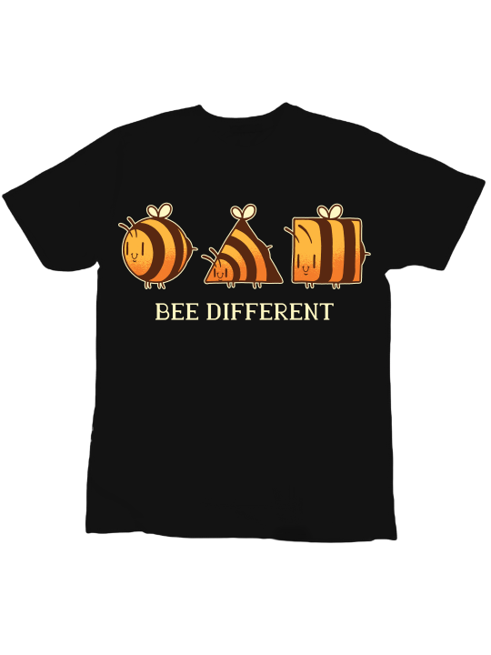 Koszulka Koszulka Dziecięca Bee Different Czarna - Śmieszne T-Shirty z Nadrukami ?