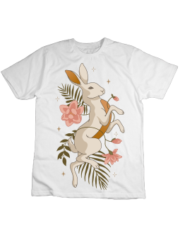 Koszulka Koszulka Dziecięca Magiczny Zając Biała - Śmieszne T-Shirty z Nadrukami ?