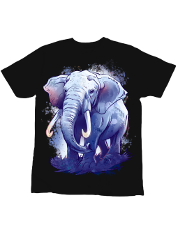 Koszulka Koszulka Dziecięca Colorful Elephant Czarna - Śmieszne T-Shirty z Nadrukami ?
