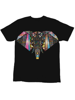 Koszulka Koszulka Dziecięca Kolorowy Słoń Czarna - Śmieszne T-Shirty z Nadrukami ?