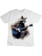 Koszulka Koszulka Dziecięca Szop z Gitarą Biała - Śmieszne T-Shirty z Nadrukami ?