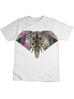 Koszulka Koszulka Dziecięca Kolorowy Słoń Biała - Śmieszne T-Shirty z Nadrukami ?