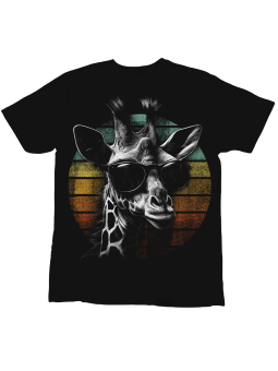 Koszulka Koszulka Dziecięca Retro Żyrafa Czarna - Śmieszne T-Shirty z Nadrukami ?