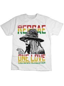 Koszulka Koszulka Dziecięca Reggae One Love Biała - Śmieszne T-Shirty z Nadrukami ?