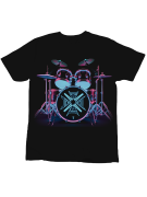 Koszulka Koszulka Dziecięca Neonowa Perkusja Czarna - Śmieszne T-Shirty z Nadrukami ?