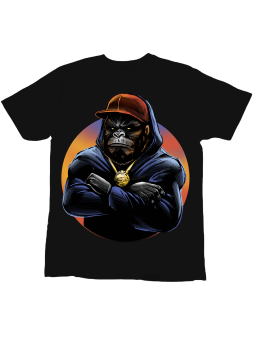 Koszulka Koszulka Dziecięca Hip Hop Goryl Czarna - Śmieszne T-Shirty z Nadrukami ?