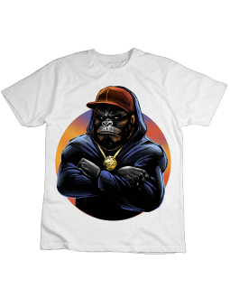 Koszulka Koszulka Dziecięca Hip Hop Goryl Biała - Śmieszne T-Shirty z Nadrukami ?