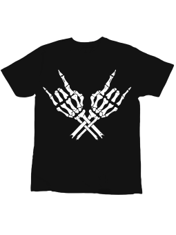 Koszulka Koszulka Dziecięca Skeleton Rock Hands Czarna - Śmieszne T-Shirty z Nadrukami ?