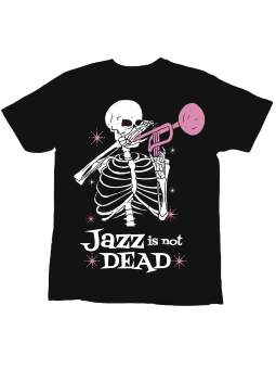 Koszulka Koszulka Dziecięca Szkielet Jazz Is Not Dead Czarna - Śmieszne T-Shirty z Nadrukami ?
