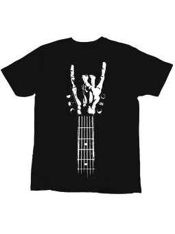 Koszulka Koszulka Dziecięca Guitar Rock Hand Czarna - Śmieszne T-Shirty z Nadrukami ?